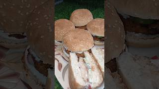 Crispy Chicken Patty Burger Recipe | Homemade Zinger Style Burger #food #viralrecipe