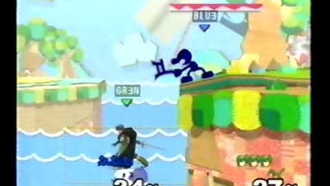 DDRKirby(ISQ) - 2-20-11 - SSBM - Green(Marth) vs. Blue(G&W)