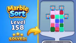🔴 Marble Sort! - Color Puzzle | Level 158 Walkthrough & Solution 🧠📱