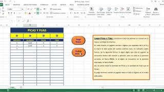 Juego de Picas y Fijas realizado con Macros screenshot 2