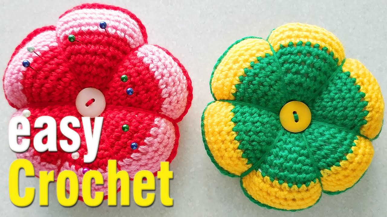 Easy Crochet: How to Crochet a Pin Cushion. Free pin cushion pattern &  tutorial. 