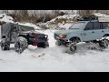 КРУЗАК на болтах против JEEPa на заснеженном бездорожье. RC OFFroad 4x4