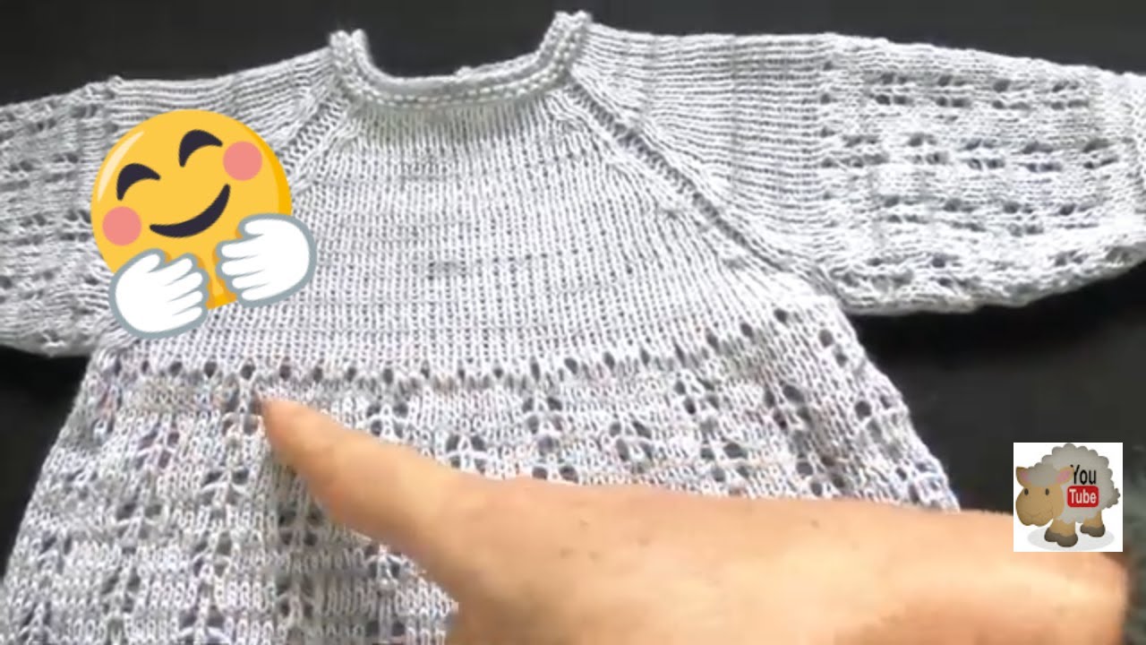 vestidinho de bebê com pala inteiriça feito em máquina de tricô