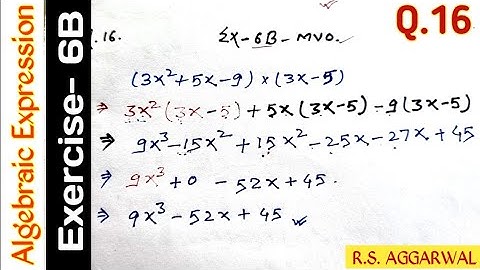 Exercise- 6B | Qus- 16 | Class 8 | Operations On Algebraic Expressions | R S AGGARWAL  #mvo #algebra