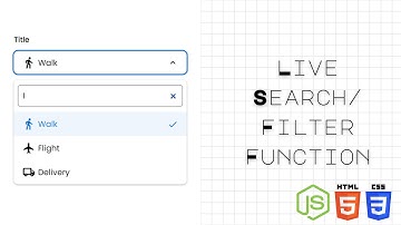 Create a Live Search / Filter function using HTML CSS and JS