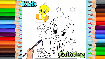 Cute Bird Coloring for Kids | Easy Coloring Video for Children | Learn Colors & Fun Drawing