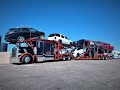 Загрузил 10 машин. Дальнобой по США // 10 car load high side rail cottrell  // Peterbilt 389 Glider