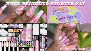 UNBOXING SAVILAND ACRYLIC NAIL KIT| BEGINNER FRIENDLY | DETAILED REVIEW