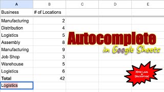 Autocomplete in Google Sheets