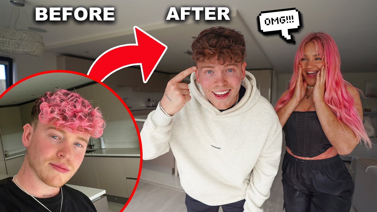 Dying my hair BROWN and surprising my girlfriend! *EXTREME HAIR