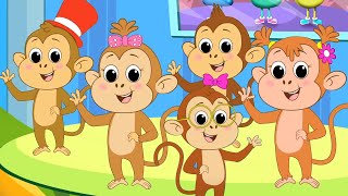 Five Little Monkeys, Numbers Song and Cartoon Video for Babies