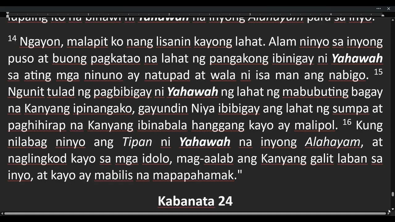 Joshua 23-24 Sino ang mga unang squatter? Ano ang lalaganap bago ang wakas?