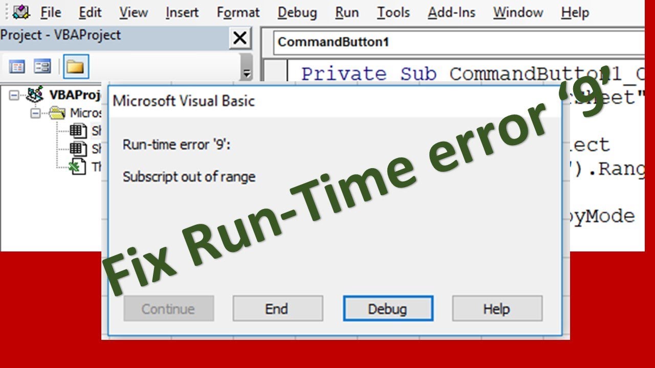 Update Run-Time Error '9' Subscript out of range - Identifikasi dan Perbaiki