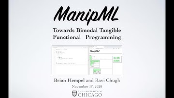 ManipML:  Towards Bimodal Tangible Functional Programming