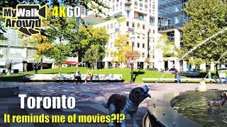 Downtown Toronto walk reminding me of movies! 4k video on September 30 2021