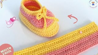 Passo a passo fácil e bem delicado 😊 sapatinho de croche para Bebê