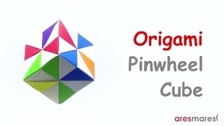 Origami Pinwheel Cube (easy - modular)