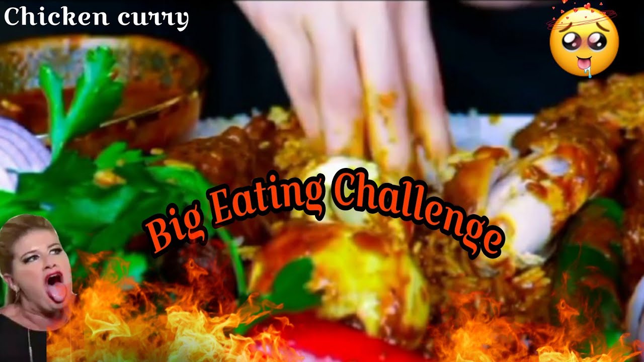 ASMR SPICY CHICKEN CURRY || SPICY FRY EGGS || RICE || RED & GREEN CHILLI || MUKBANG ASMR FOOD.