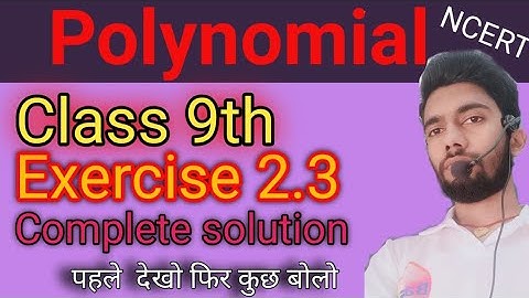Class 9 Maths || Chapter 02 || Exercise 2.3 Q1,2,3..|| Polynomial || NCERT CBS@basicmathematics2m157