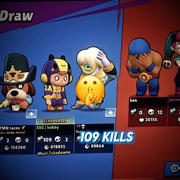 109 Kills! Bobby’s Reaction is Insane… 🔥🤯 #brawlstars #fyp #supercell