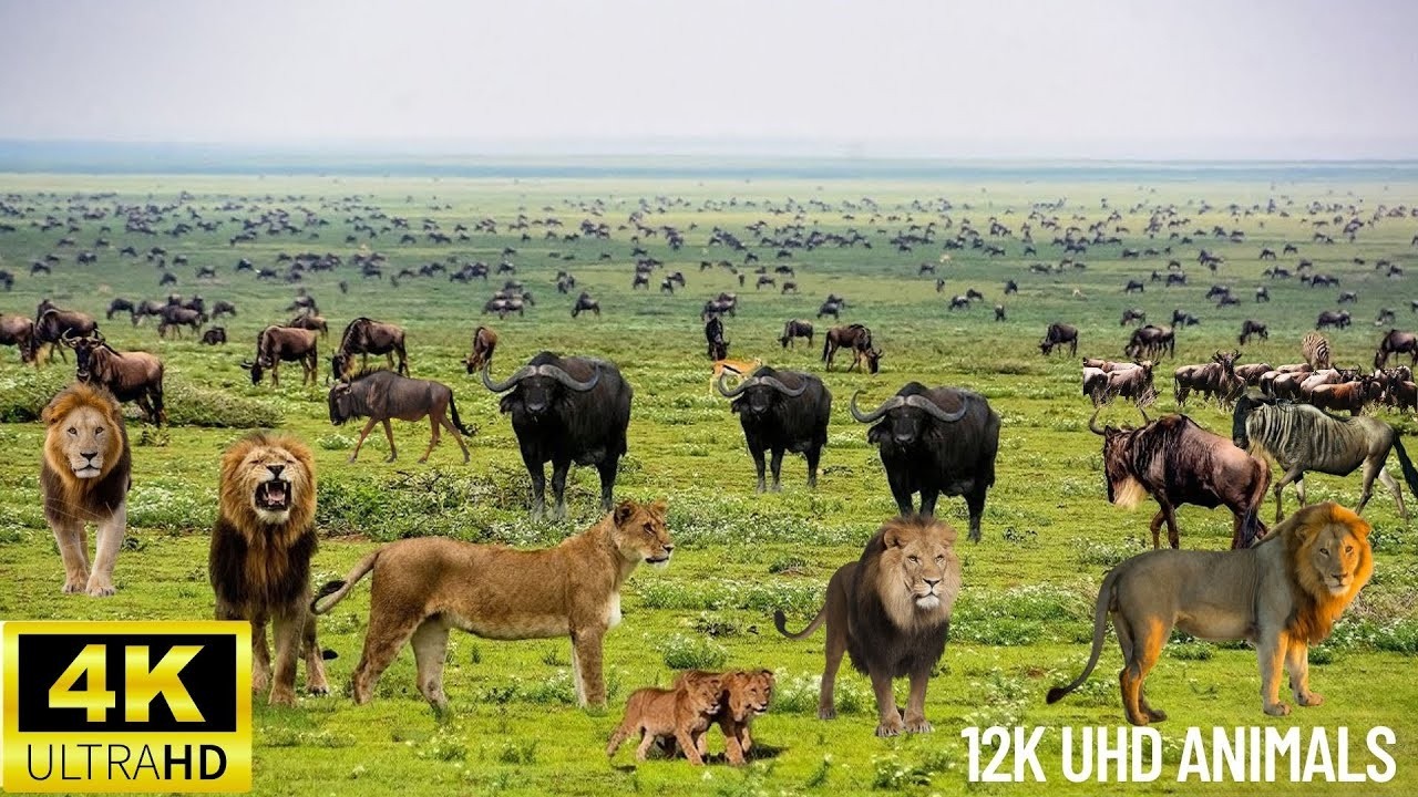 4K African Wildlife  Ol Pejeta Conservancy, Kenya - Scenic Wildlife Film With African Music