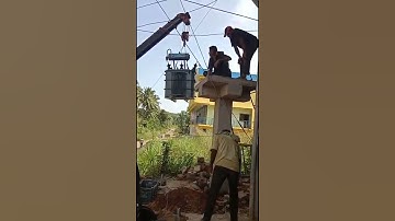 Electric Transformer fixing 🔋⚡️.#electricity #power #current #pole#trending #shorts #short