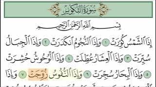 سورة التكوير مع تتبع الكلمات || المصحف المعلم لخليفة الطنيجي Surah At-Takwir