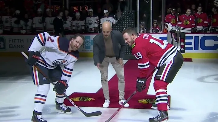 Keith and  Toews HILARIOUS Ceremonial Faceoff (Oil...