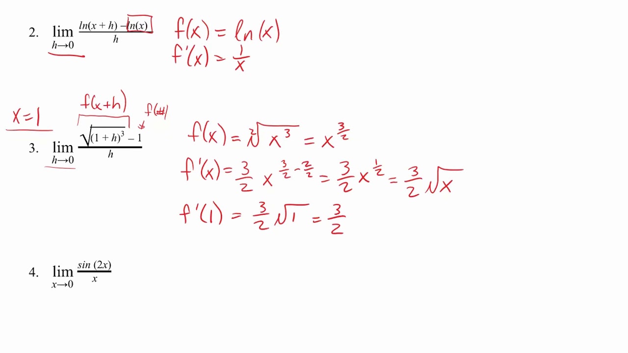 2 Limit Definition of Derivative Using Derivative Rules - YouTube