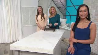 Italian Silver Diamond Cut Bead Bangle on QVC