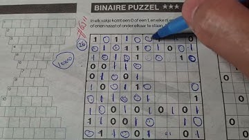 (#6911) Saturday. Binary01 Sudoku puzzle. Bonus Extra edition. 08-12-2023 Extra part 3 of 4