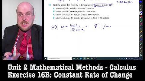 Maths Methods Unit 2: Calculus - Constant Rate of Change (Ex 16B)