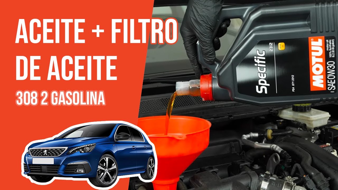 Cambio de aceite y de filtro de aceite Peugeot 308 2 1.6 THP 🛢