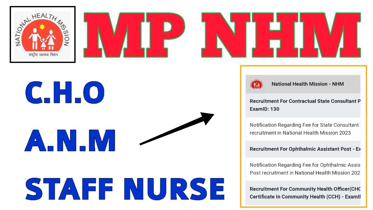 MP NHM CHO MP NHM STAFF NURSE MP NHM ANM INFORMATION YouTube