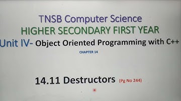Destructors in C++ with example, Part 12, in Tamil, Chapter 14, Unit 4, A.Jaya Mabel Rani/AP
