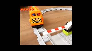 Lego Train and Barriers - kids Story - Dinosaur #mirglory Toys Cars