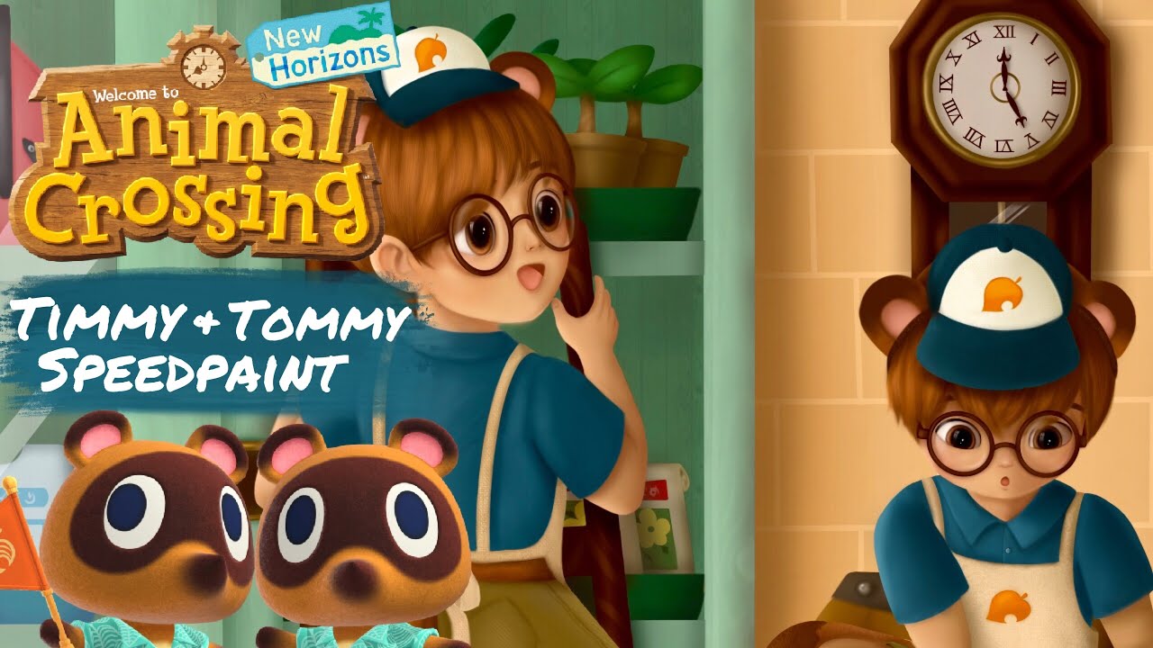 PAINTING TIMMY & TOMMY (feat. TOM NOOK) *ANIMAL CROSSING* | SPEEDPAINT