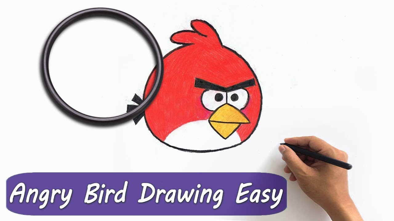 How to Draw Red Angry Bird, Christmas Cartoons