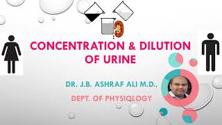 CONCENTRATION & DILUTION OF URINE II by Dr.J.B. Ashraf Ali M.D.,
