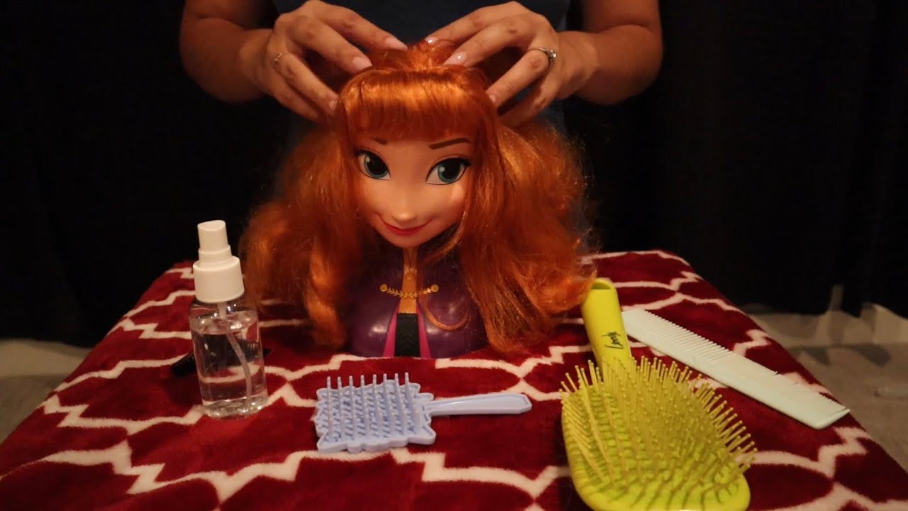 ASMR Detangling & Syling Anna’s Hair Relaxing Hair Brushing, Spray
