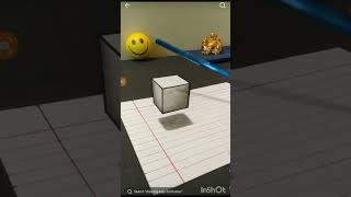 floating cube 3D optical illusion drawing demonstration # sort#ezdrawins #3ddrawing #trickart