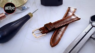 make a watch strap with aramid fabric | leather watch strap | leather craft