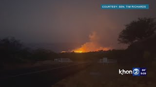 Evacuations as brush fires spread across Big Island