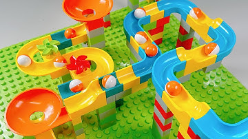 Marble Run ASMR☆ Block coaster Slowly assembled summary video