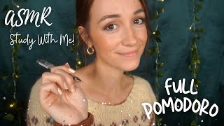 ASMR Study and Work with Me! FULL Pomodoro Session with Timer & Breaks (Gentle Rain)