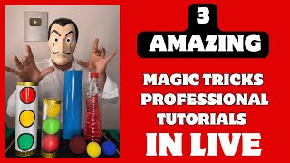 WOW ! 3 AMAZING MAGIC TRICKS PROFESSIONAL TUTORIAL IN “ LIVE “ 🎩🪄