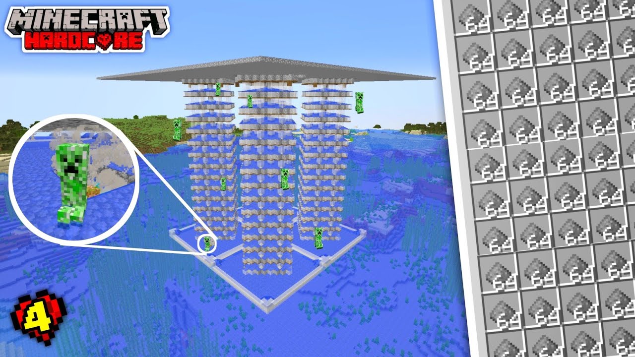 I Made a Giant Creeper Farm in Minecraft Hardcore #4 (Hindi) - YouTube