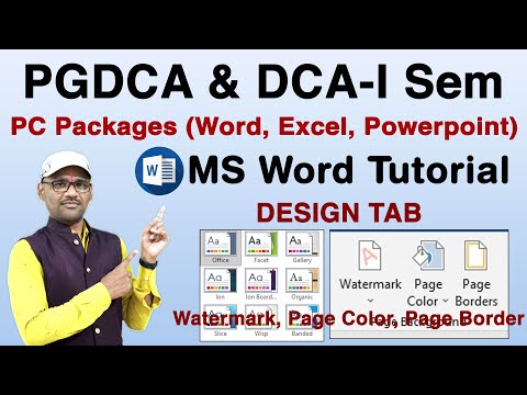 Class-5- MS Word Tutorial | MS Word Design TAB | Page Background, Watermark, Page Border