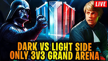 Dark Side ONLY vs Light Side Defense 3v3 Grand Arena Sandbox Challenge - I Really Hate Lord Vader