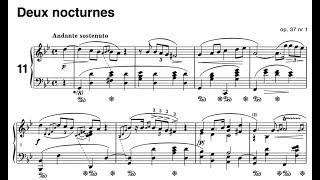 Frédéric Chopin - Nocturne Opus 37 n°1 + Sheet Music